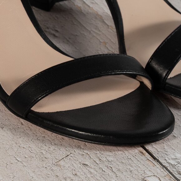 Stuart Weitzman Nearlynude Ankle Strap City Sandal Black Dress Nappa 8 M - Picture 12 of 15